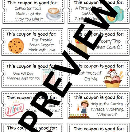 DIY Mom's Coupon Book – Printable Gift from Kids
