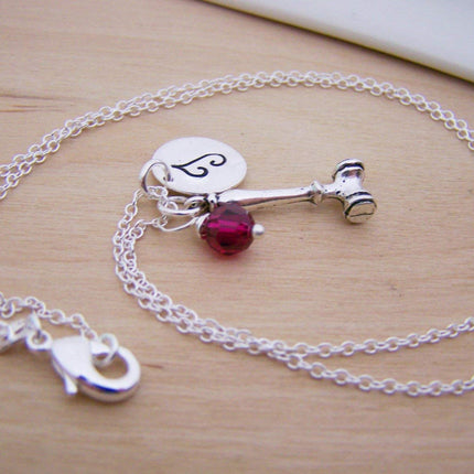 Gavel Charm Necklace – Personalized Sterling Silver Jewelry
