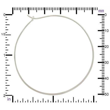 Sterling Silver Hammered Circle Hoop Earrings – Extra Large 50mm Statement Hoops