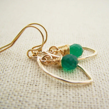 As Seen on Jane the Virgin – Green Onyx & 14k Gold Filled Earrings