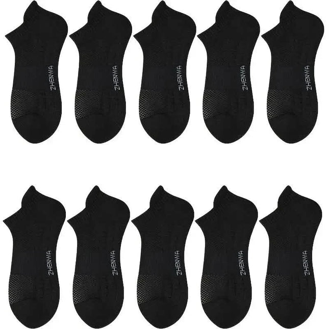 5-Pairs: Casual Ankle Boat Socks With Towel Bottom
