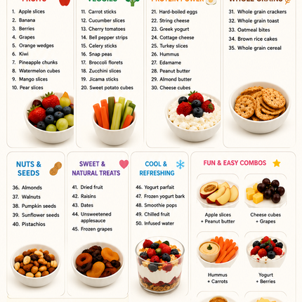 50 Healthy Snack Ideas for Kids – Digital Download PDF