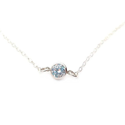 Tiny Diamond Alternative Choker, Sterling Silver - As Seen on Poppa’s House