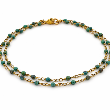 African Turquoise Double Strand Bracelet
