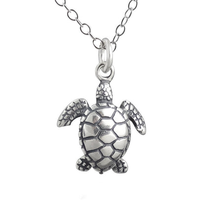 Sterling Silver Sea Turtle Necklace – Beachy Handmade Gift