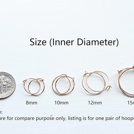 Sterling Silver Huggie Hoop Earrings – Thin Lightweight 15mm Hoops for Women