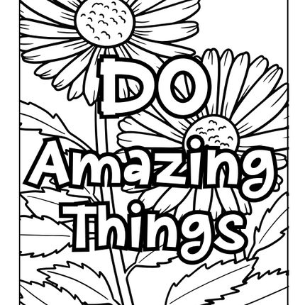 Motivational Quote Coloring Book (49 Pages) – Instant Download PDF