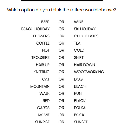Retirement Party Game Pack – Printable PDF with Fun Icebreakers, Trivia & Toasts