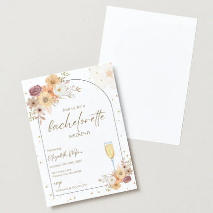 Wildflower Bachelorette Weekend Invitation – Canva Template