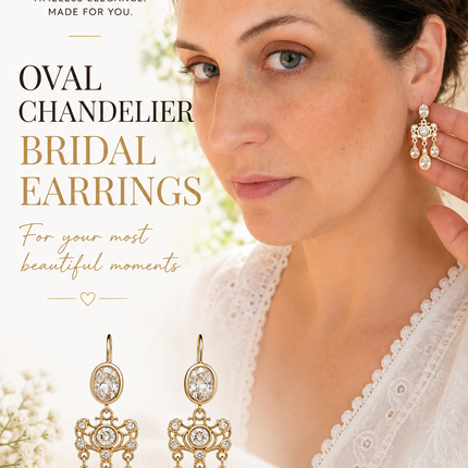 Oval Chandelier Bridal Earrings