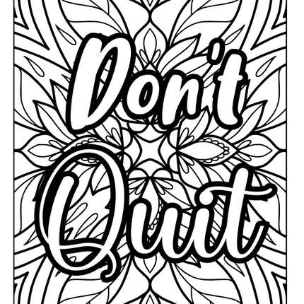 Motivational Quote Coloring Book (49 Pages) – Instant Download PDF