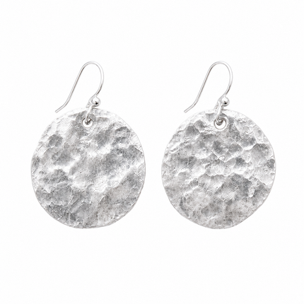 Hand Forged Sterling Silver Disc Earrings