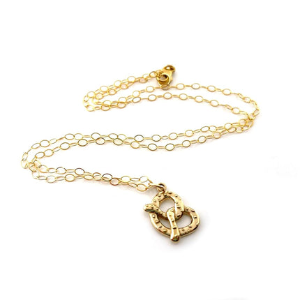 Dainty Pretzel Charm Necklace – 14k Gold Filled Chain | Handmade Foodie Gift