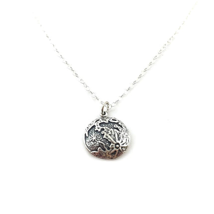 Full Moon Pendant Necklace – Sterling Silver, 18-Inch Chain