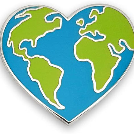 Planet Earth Heart Enamel Pin – Love the World Hard Enamel Pin