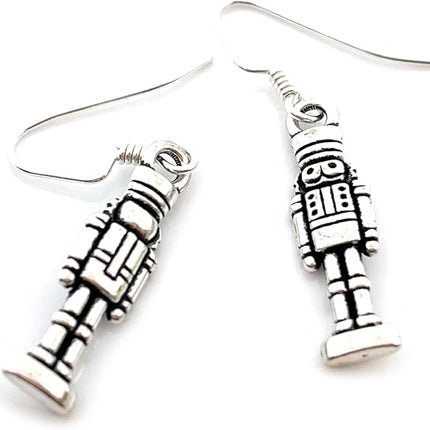 Nutcracker Charm Earrings – Gold or Silver – Gift-Ready Christmas Stocking Stuffer