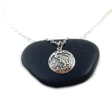 Full Moon Pendant Necklace – Sterling Silver, 18-Inch Chain