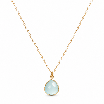 Blue Chalcedony Drop Necklace
