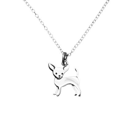 Sterling Silver Chihuahua Charm Necklace – Tiny Dog Lover Gift