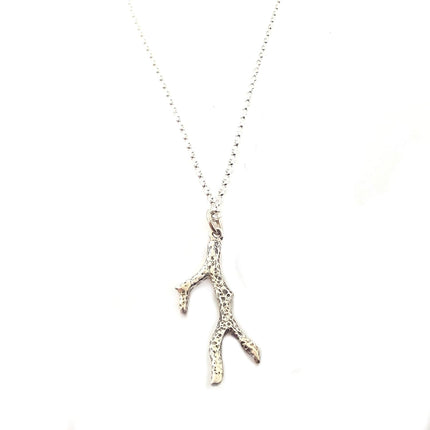Coral Branch Necklace – Sterling Silver Ocean-Inspired Charm Necklace