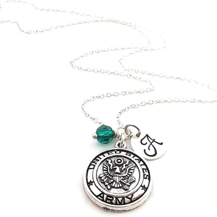 United States Army Personalized Sterling Silver Necklace