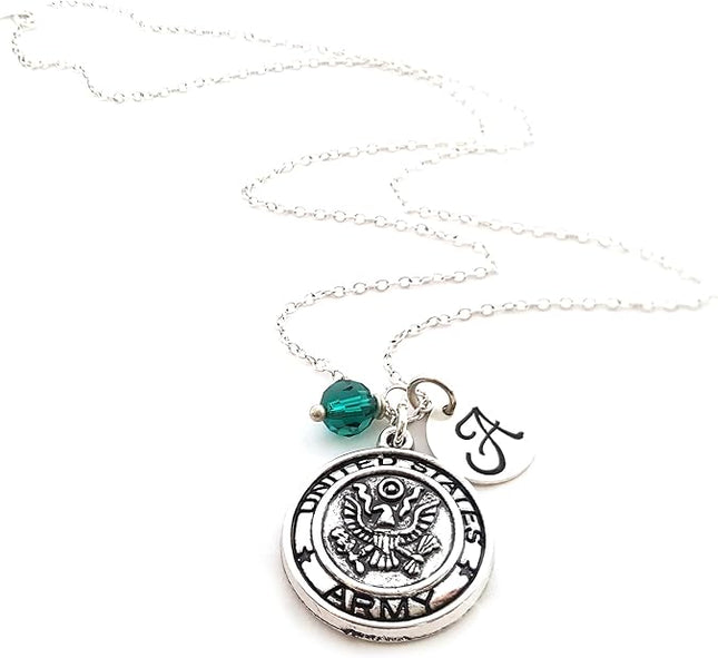United States Army Personalized Sterling Silver Necklace