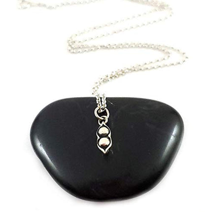 Two Pea Pod Necklace - Sterling Silver Jewelry