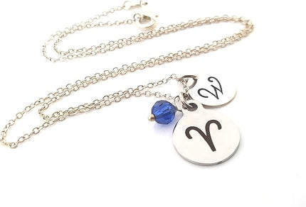Aries Zodiac Personalized Sterling Silver Necklace