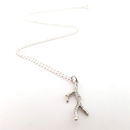 Coral Branch Necklace – Sterling Silver Ocean-Inspired Charm Necklace