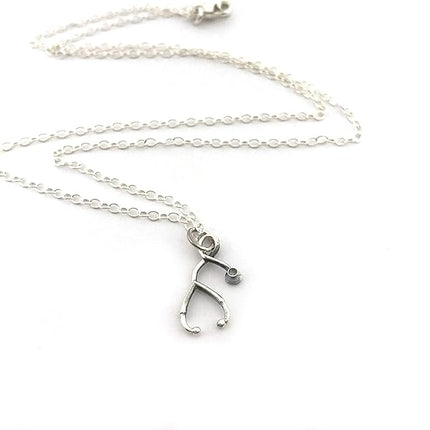 Sterling Silver Stethoscope Necklace – Handmade Medical Jewelry Gift for Doctors, Nurses & Students