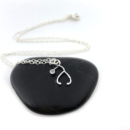 Sterling Silver Stethoscope Necklace – Handmade Medical Jewelry Gift for Doctors, Nurses & Students