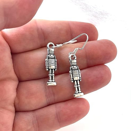 Nutcracker Charm Earrings – Gold or Silver – Gift-Ready Christmas Stocking Stuffer