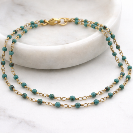 African Turquoise Double Strand Bracelet