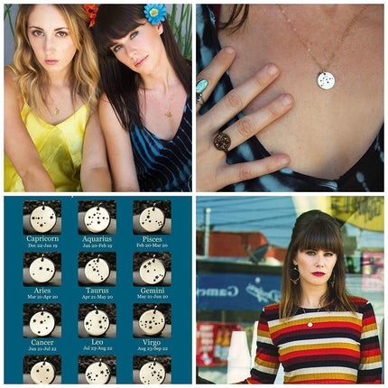 Taurus Zodiac Constellation Sterling Silver Necklace
