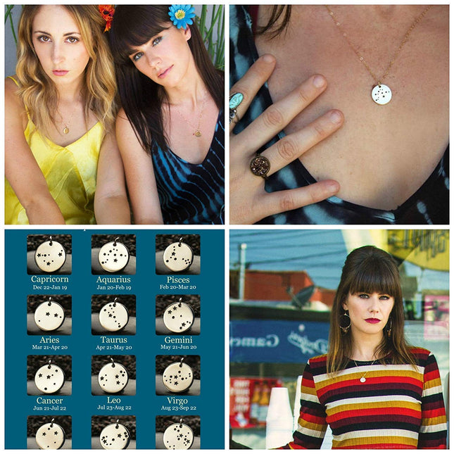 Taurus Zodiac Constellation Sterling Silver Necklace