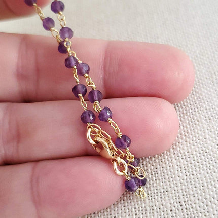 Amethyst Gemstone 14k Gold Filled Bracelet