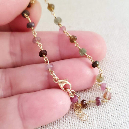 Tourmaline Gemstone 14k Gold Filled Bracelet