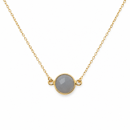 Gray Chalcedony Gold Filled Necklace