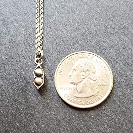 Two Pea Pod Necklace - Sterling Silver Jewelry