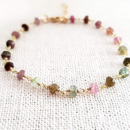 Tourmaline Gemstone 14k Gold Filled Bracelet