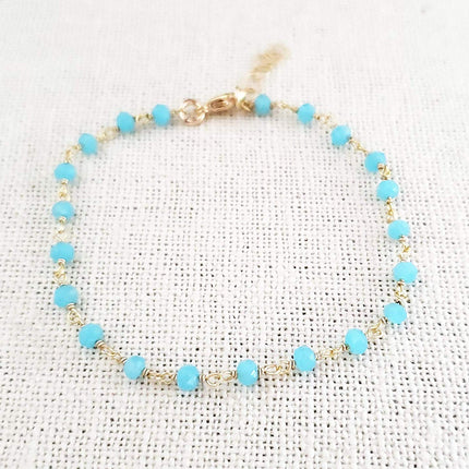 Blue Chalcedony Gemstone 14k Gold Filled Bracelet