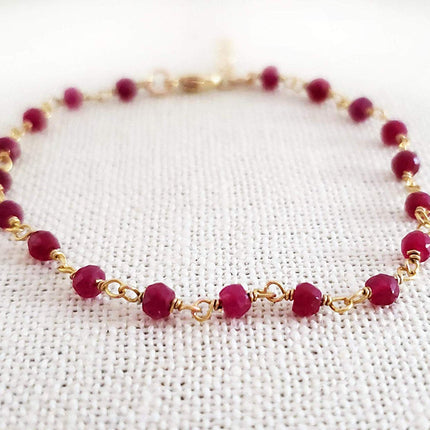 Dyed Ruby 14k Gold Filled Bracelet
