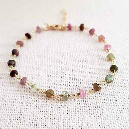 Tourmaline Gemstone 14k Gold Filled Bracelet