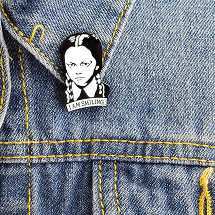 Wednesday Addams 'I Am Smiling' Enamel Pin