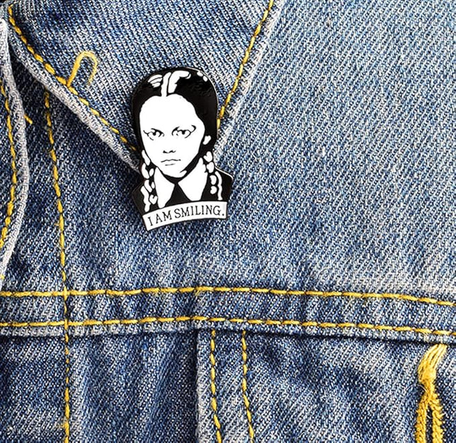 Wednesday Addams 'I Am Smiling' Enamel Pin