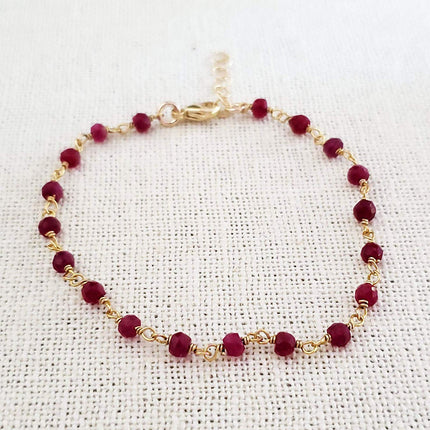 Dyed Ruby 14k Gold Filled Bracelet
