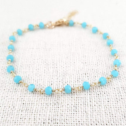 Blue Chalcedony Gemstone 14k Gold Filled Bracelet