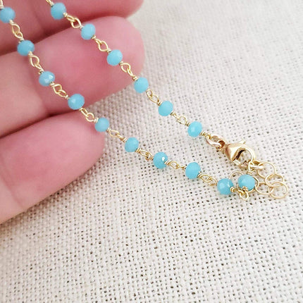 Blue Chalcedony Gemstone 14k Gold Filled Bracelet