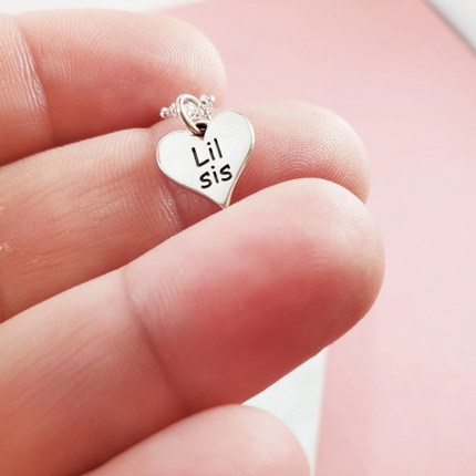 Lil Sis Heart Sterling Silver Necklace