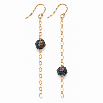 Asymmetrical Titanium Nugget Gold-Filled Earrings
